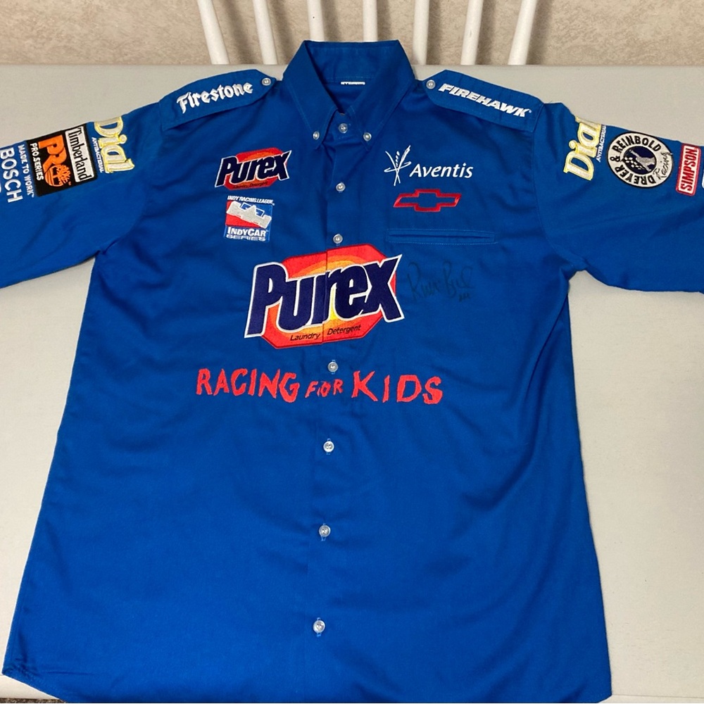 Authentic Indy Car Racing Pit Crew Shirt Signed By Driver